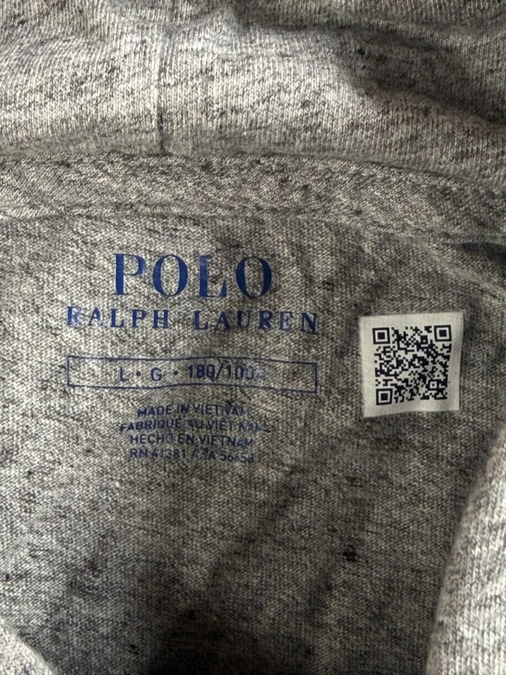 Polo Ralph Lauren Hoodie Mens Large Gray Lightweight Jersey Pullover Pony Logo
